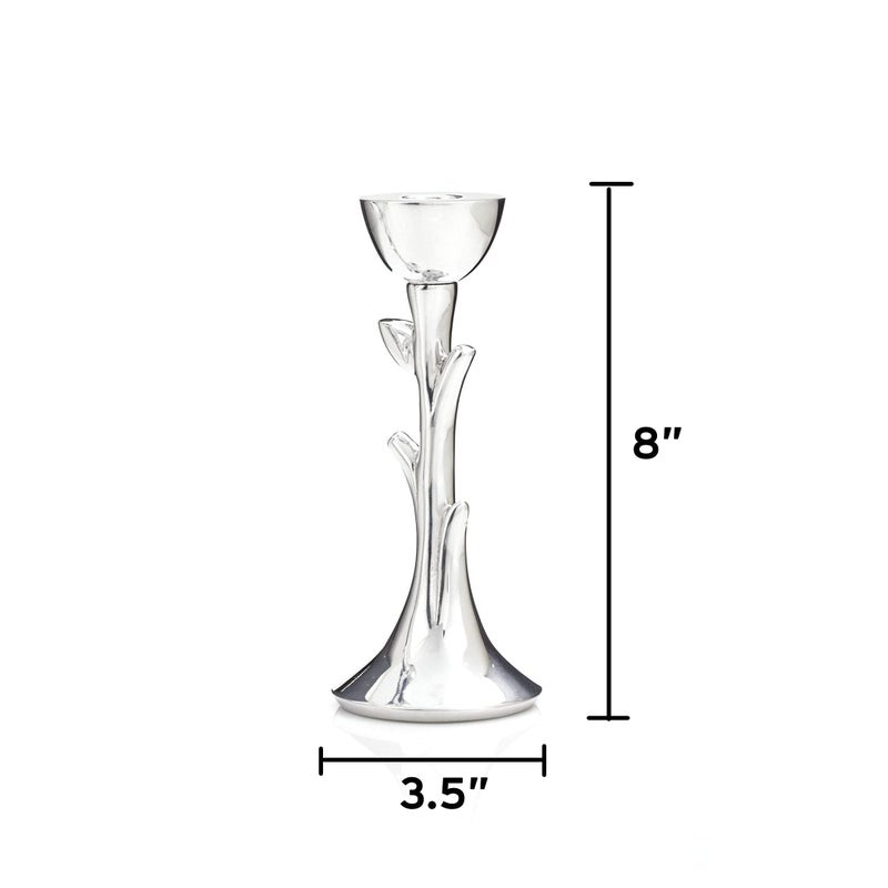 Nambe NambÃ© Tree of Life Sabbath Candlesticks - 8-Inch Sculptural Candle Holders, Elegant Alloy Shabbat Table Accents & Taper Candles, Hanukkah Gifts & Contemporary Judaica DÃ©cor - Image 2